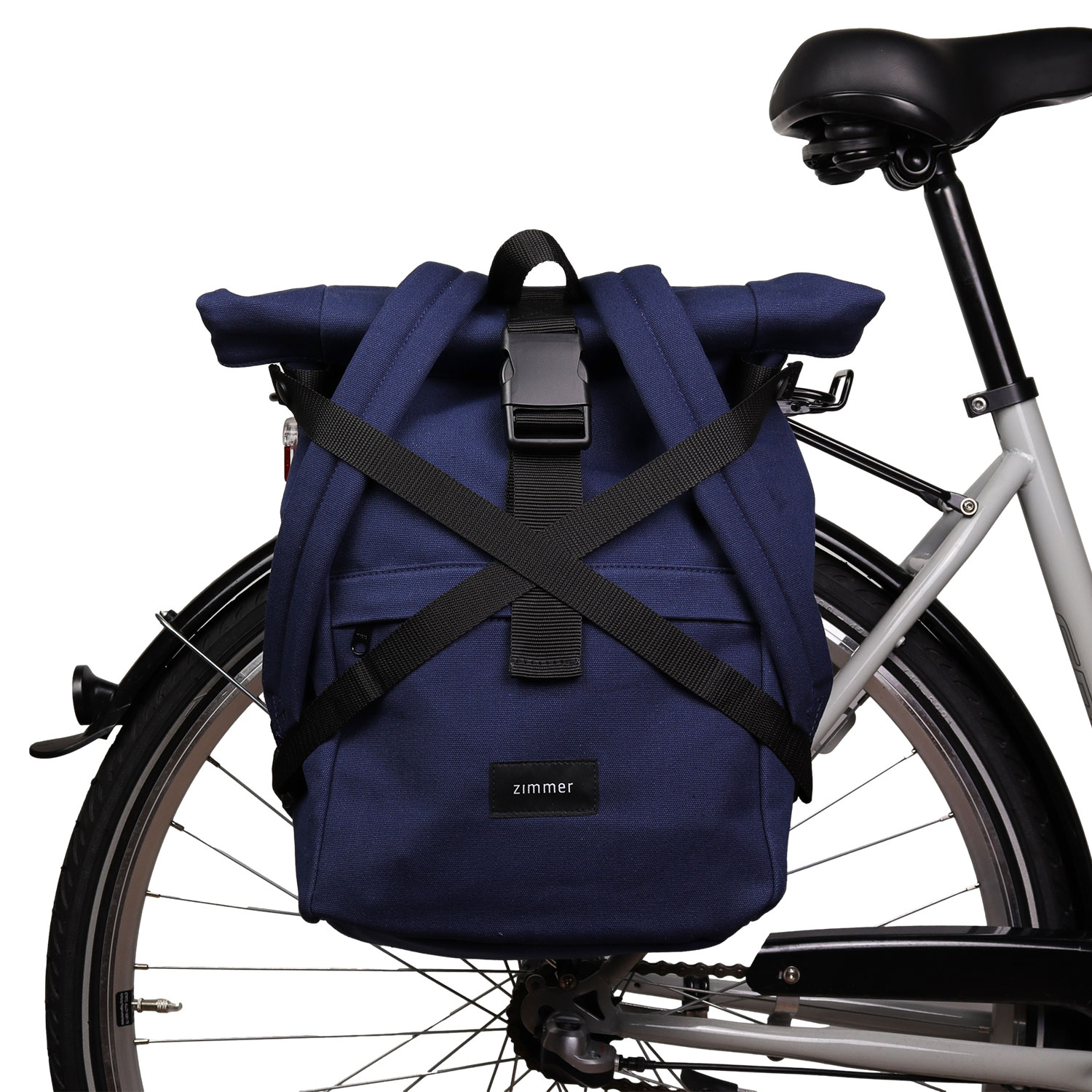 fahrradtasche rucksack kombi am fahrrad blau
